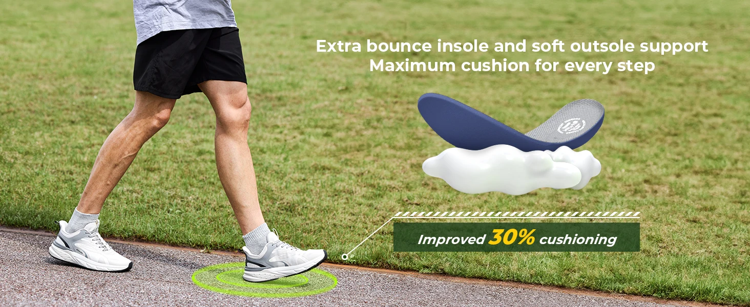 FitVille Comfortable Extra Wide Walking Shoes for Men Lightweight Mens Walking Shoes Wide Width Non Slip Cushioned