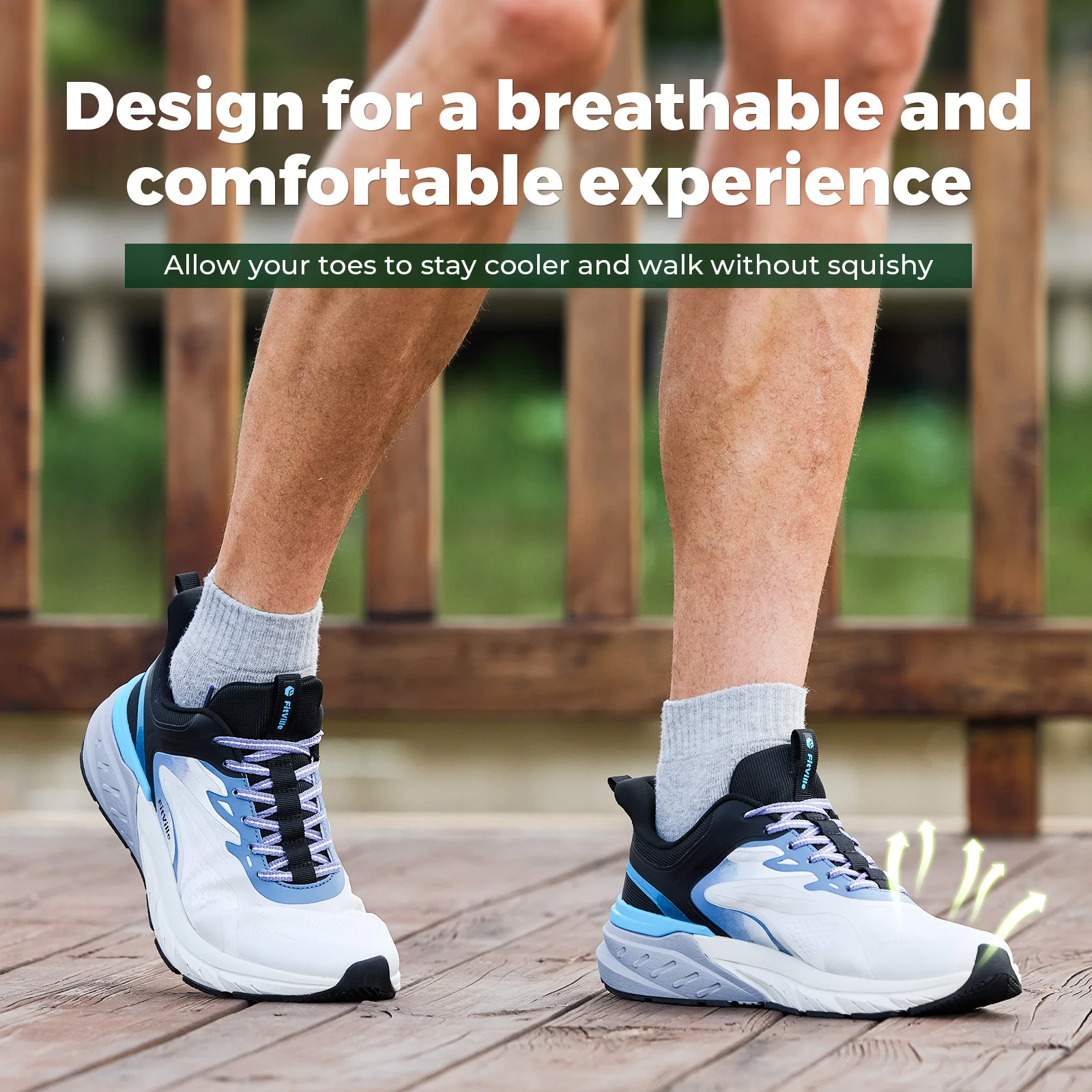 FitVille Comfortable Extra Wide Walking Shoes for Men Lightweight Mens Walking Shoes Wide Width Non Slip Cushioned