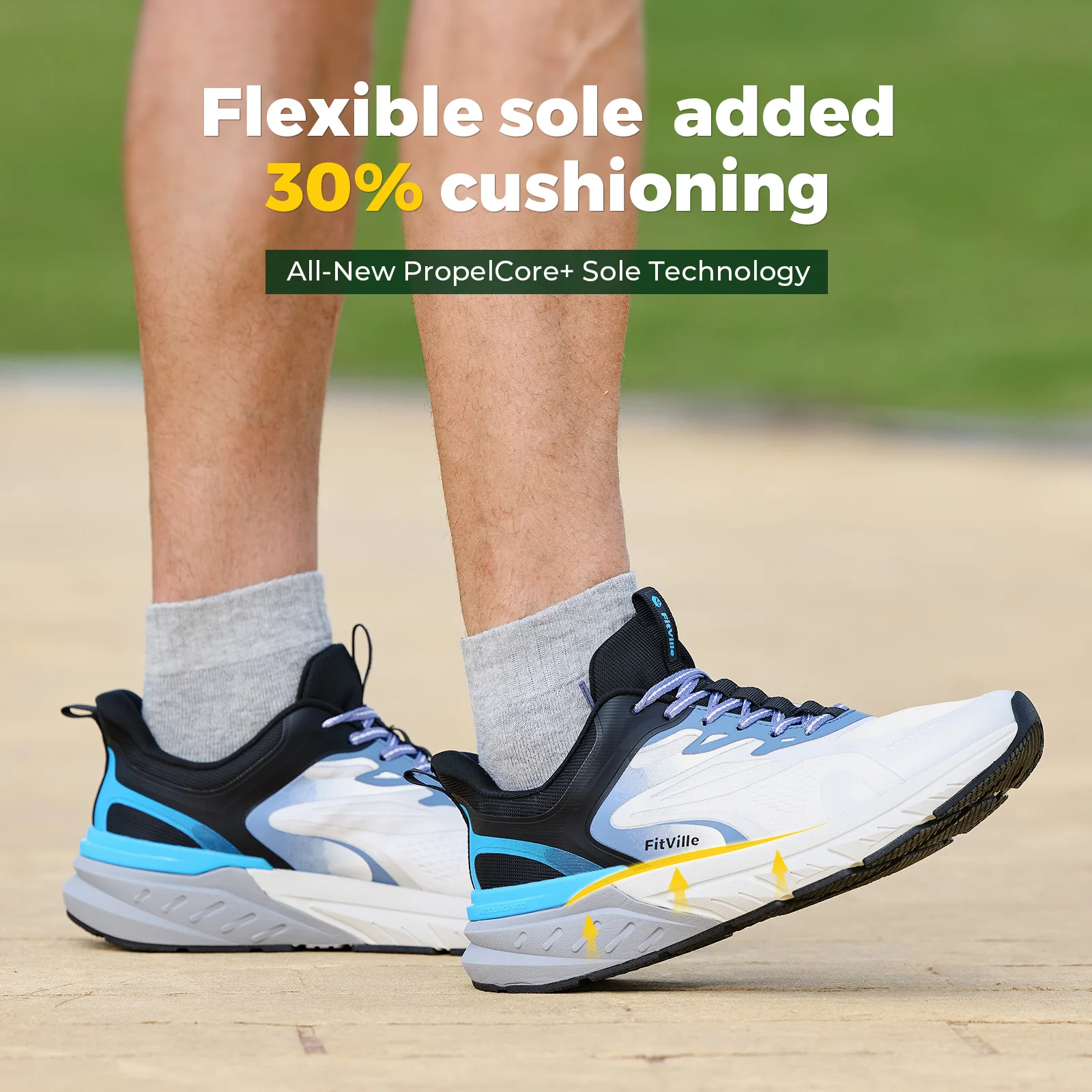 FitVille Comfortable Extra Wide Walking Shoes for Men Lightweight Mens Walking Shoes Wide Width Non Slip Cushioned