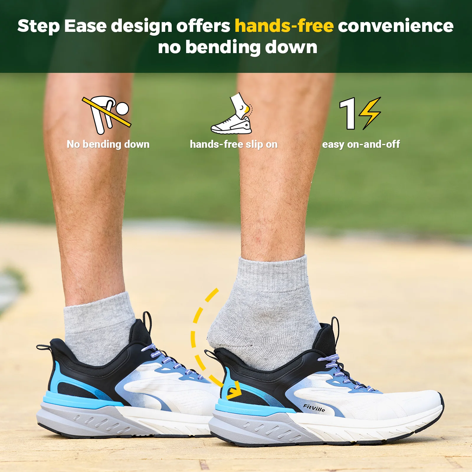 FitVille Comfortable Extra Wide Walking Shoes for Men Lightweight Mens Walking Shoes Wide Width Non Slip Cushioned