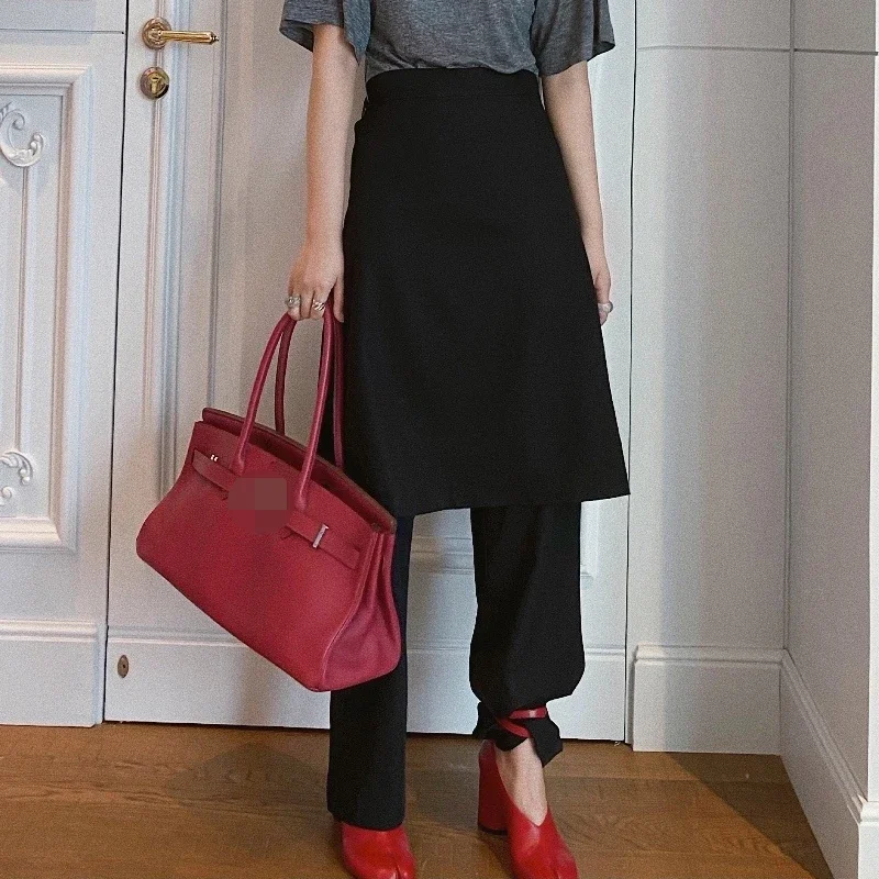 2026 Autumn Brand Design Split Toe Women Pumps Elegant Red Leather Shoes Women Chunky Round Strap Buckle High Heels Female