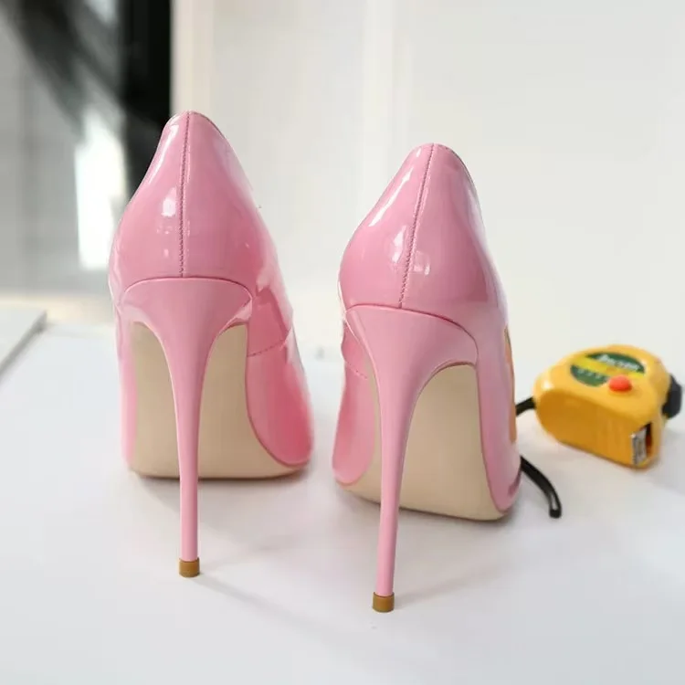 Tikicup Classic Women's Sexy Pink Patent Pointed-Toe Stiletto High Heels Elegant Lady Office &Party Nights Evening Events Pumps