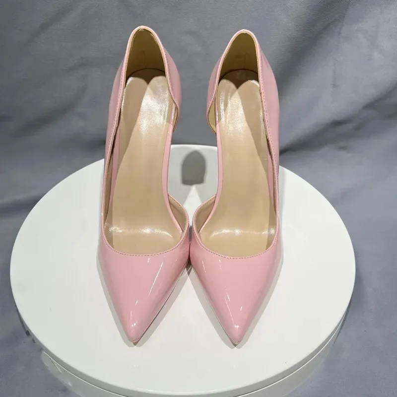 Tikicup Classic Women's Sexy Pink Patent Pointed-Toe Stiletto High Heels Elegant Lady Office &Party Nights Evening Events Pumps