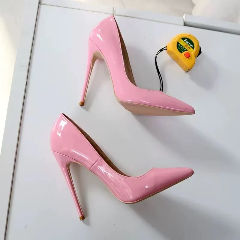 Tikicup Classic Women's Sexy Pink Patent Pointed-Toe Stiletto High Heels Elegant Lady Office &Party Nights Evening Events Pumps