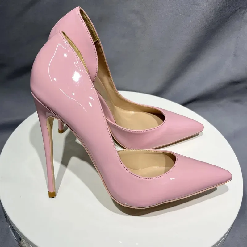 Tikicup Classic Women's Sexy Pink Patent Pointed-Toe Stiletto High Heels Elegant Lady Office &Party Nights Evening Events Pumps