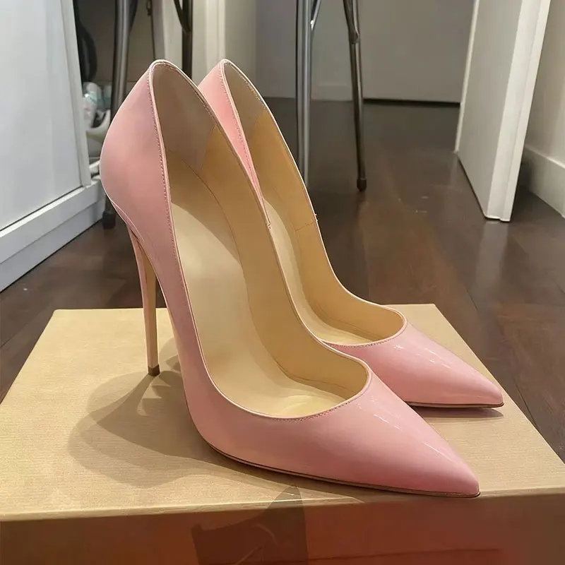 Tikicup Classic Women's Sexy Pink Patent Pointed-Toe Stiletto High Heels Elegant Lady Office &Party Nights Evening Events Pumps