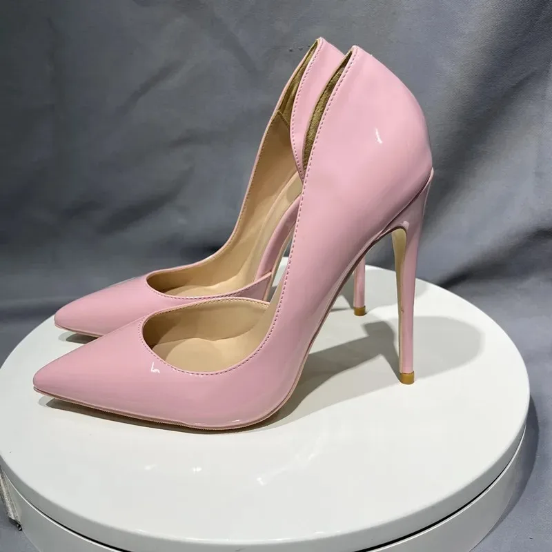 Tikicup Classic Women's Sexy Pink Patent Pointed-Toe Stiletto High Heels Elegant Lady Office &Party Nights Evening Events Pumps