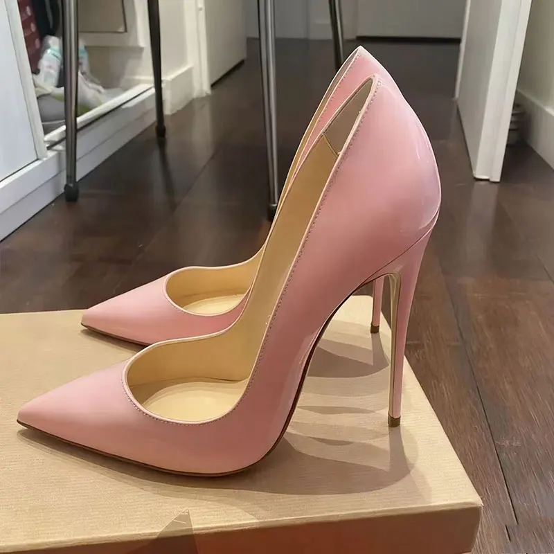 Tikicup Classic Women's Sexy Pink Patent Pointed-Toe Stiletto High Heels Elegant Lady Office &Party Nights Evening Events Pumps