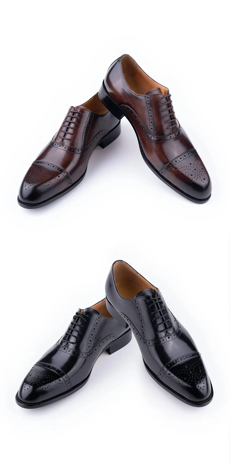 Classic Brogue Shoe Men's Business Suits Matches New Style Genuine Cowhide Handmade Formal Office Wedding Party Mans Dress Shoes