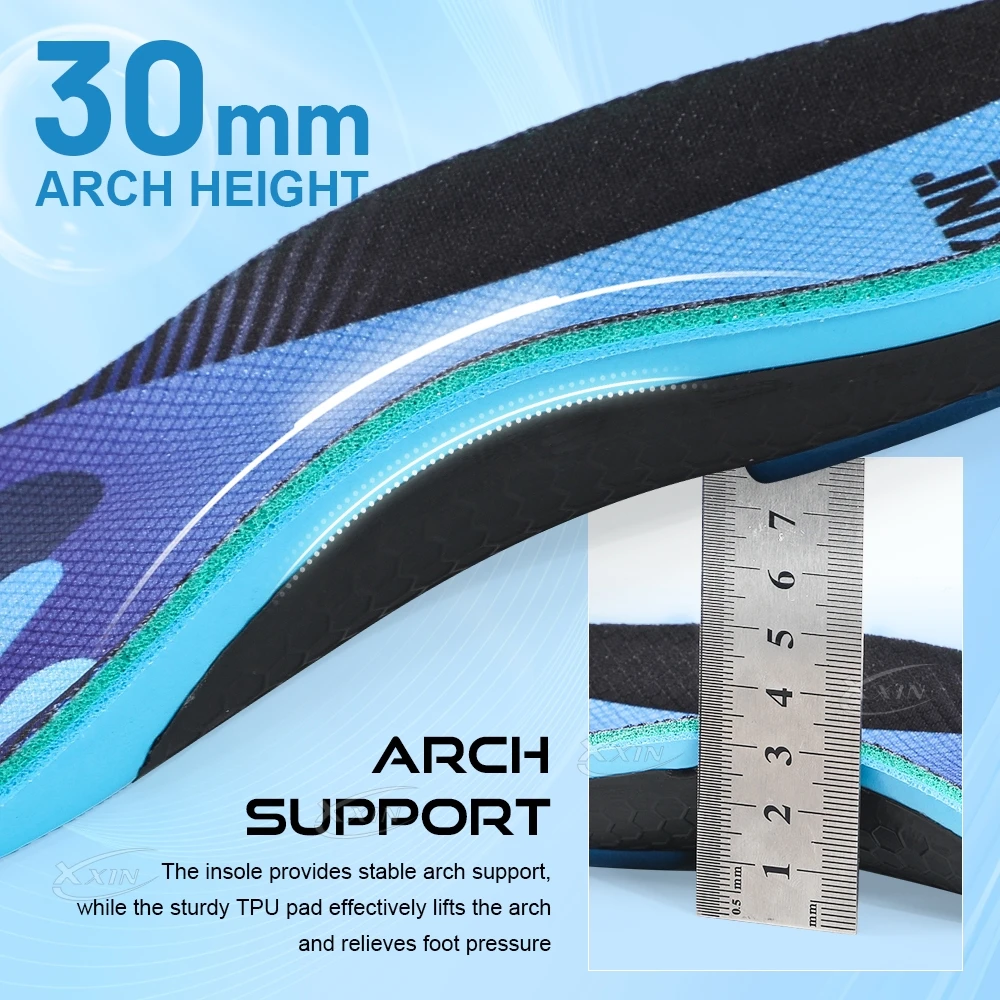 【Xxin】Carbon Fiber Insole Poron Cushioning heel Arch Support Shoe Insoles Pad Running Sport Shoe Insert size 35-48