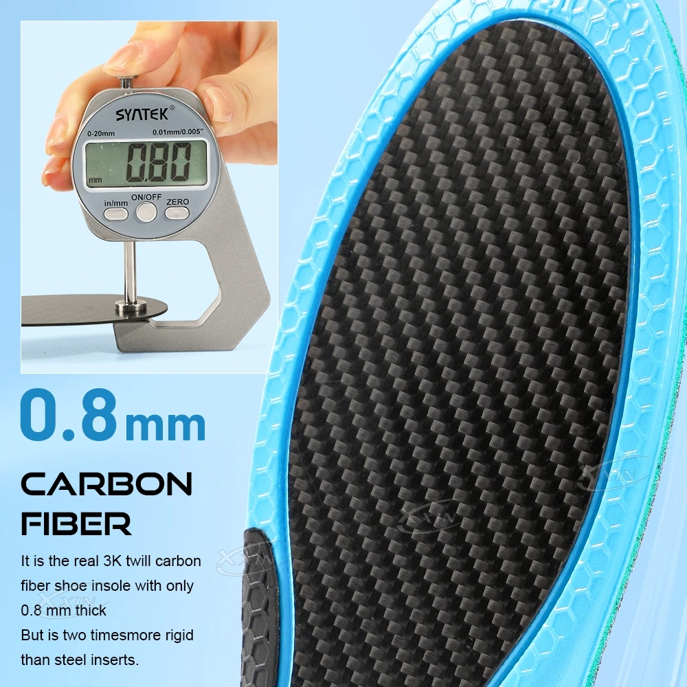 【Xxin】Carbon Fiber Insole Poron Cushioning heel Arch Support Shoe Insoles Pad Running Sport Shoe Insert size 35-48