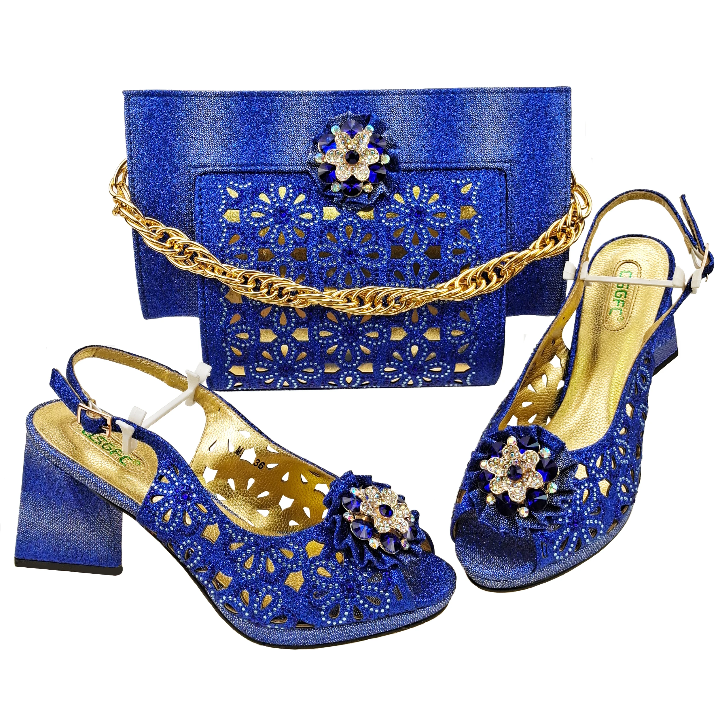 Doershow African fashion Italian Shoes And Bag Sets For Evening Party With Stones pink Italian Handbags Match Bags! HFV-25