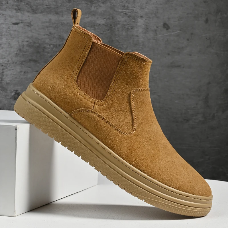 Italian Brand Autumn Winter Men's High Top Shoes Conference Men's Formal Ankle Boots Fashion Genuine Leather Casual Shoes 38-44