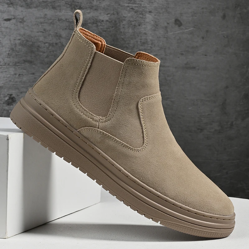 Italian Brand Autumn Winter Men's High Top Shoes Conference Men's Formal Ankle Boots Fashion Genuine Leather Casual Shoes 38-44