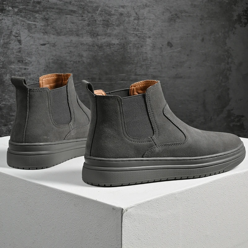 Italian Brand Autumn Winter Men's High Top Shoes Conference Men's Formal Ankle Boots Fashion Genuine Leather Casual Shoes 38-44