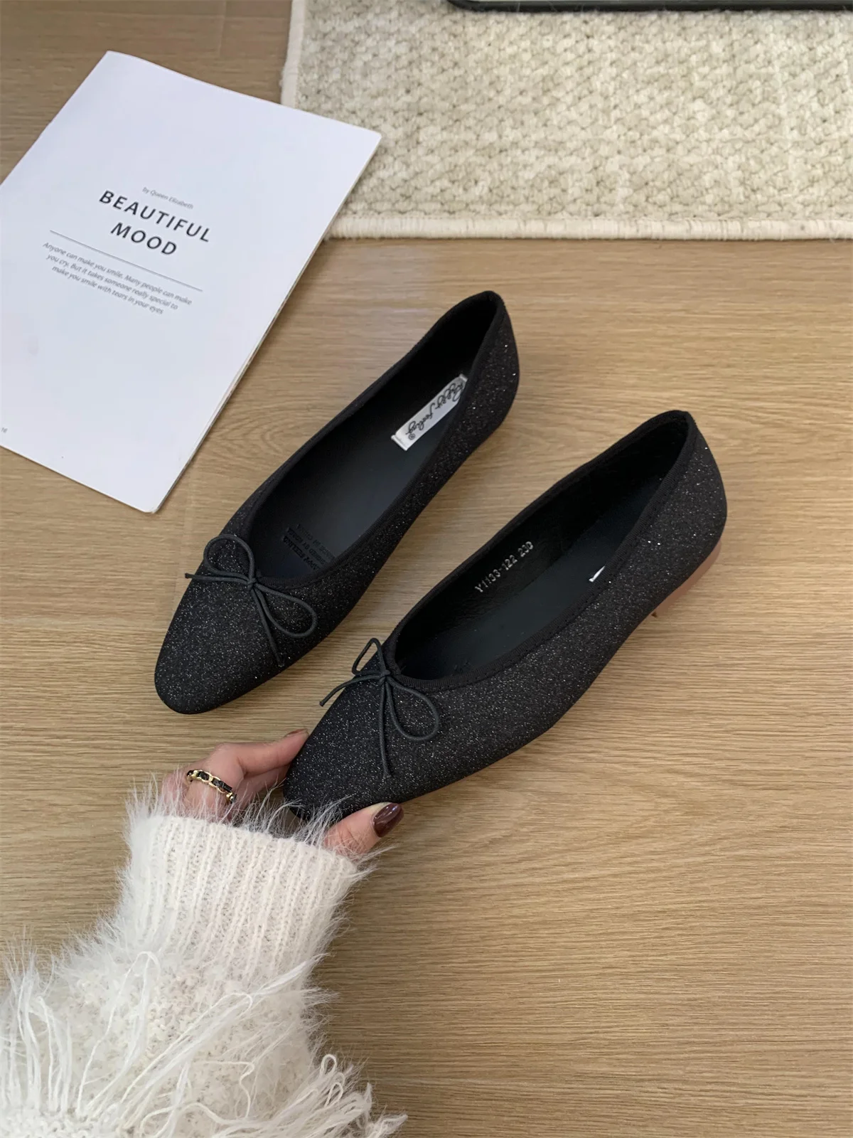 Bailamos Brand Women Flat Shoes Round Toe Moccasins Thick Heel Flats Ballerina Shallow Shoes Casual Outdoor Slip On Ballet Flats