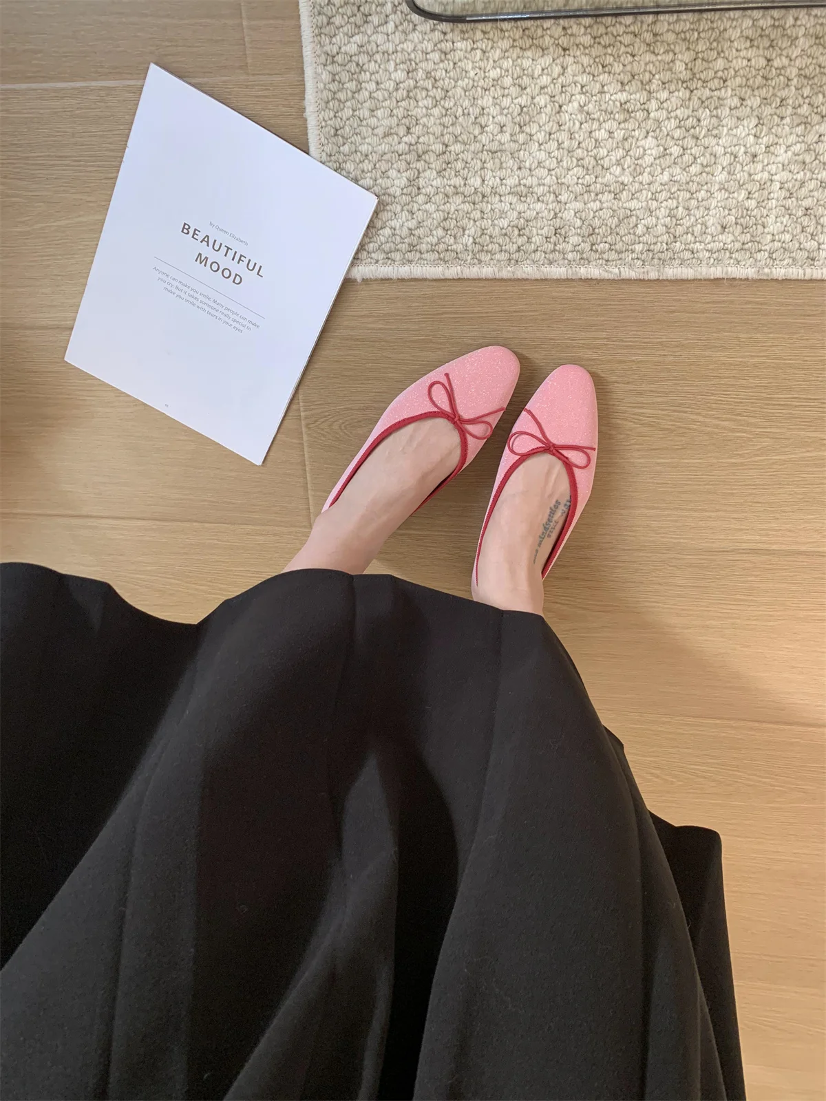 Bailamos Brand Women Flat Shoes Round Toe Moccasins Thick Heel Flats Ballerina Shallow Shoes Casual Outdoor Slip On Ballet Flats