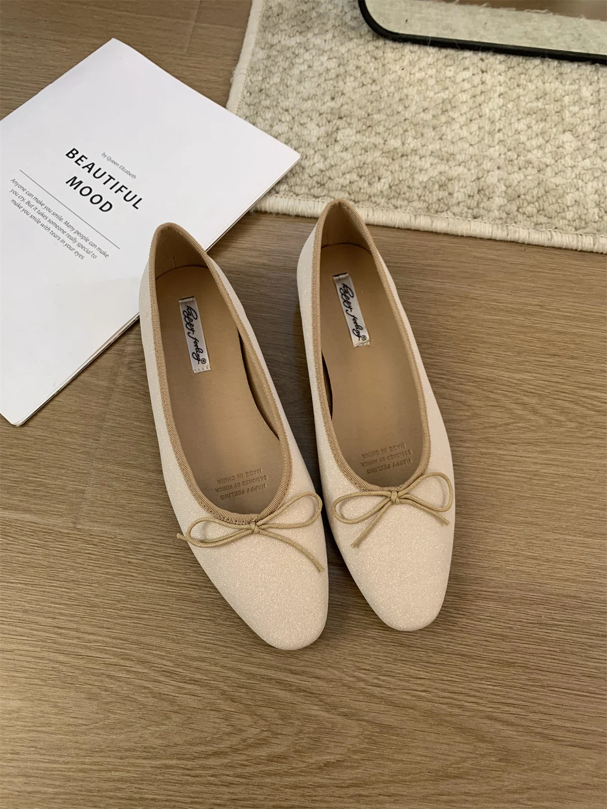 Bailamos Brand Women Flat Shoes Round Toe Moccasins Thick Heel Flats Ballerina Shallow Shoes Casual Outdoor Slip On Ballet Flats