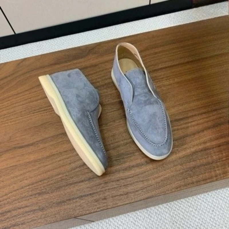 Only women Sheepskin suede high top woman's loafers all leather short boots casual walking shoes ankle boots