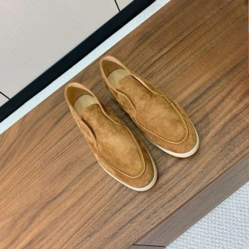 Only women Sheepskin suede high top woman's loafers all leather short boots casual walking shoes ankle boots