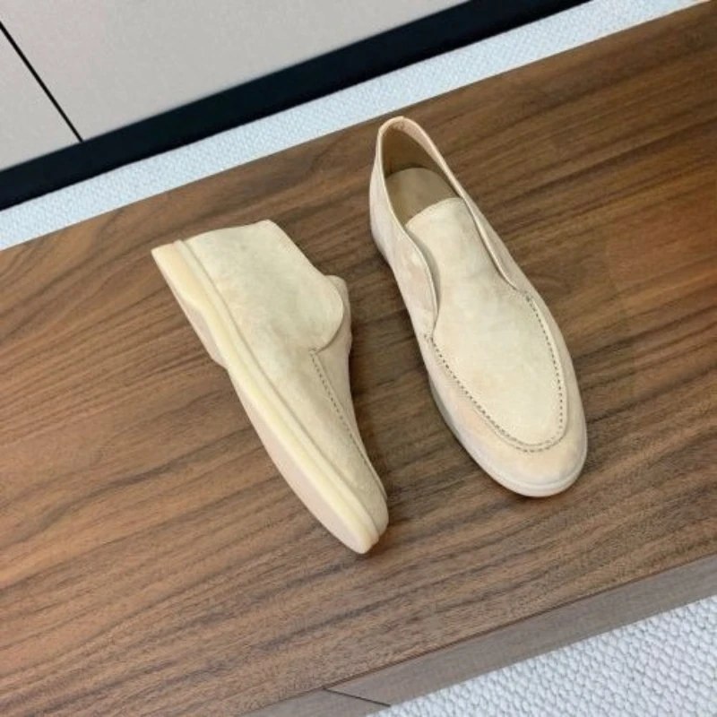 Only women Sheepskin suede high top woman's loafers all leather short boots casual walking shoes ankle boots