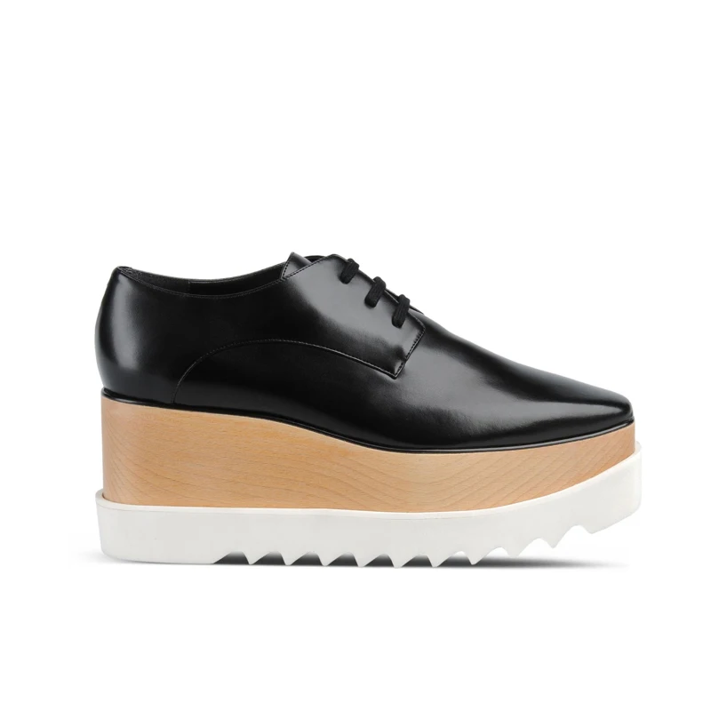 Wedges Square Toe Women Shoes 7cm Thick Heel Lace Up Platform Women Shoes breathable Stars Casual Female Shoes