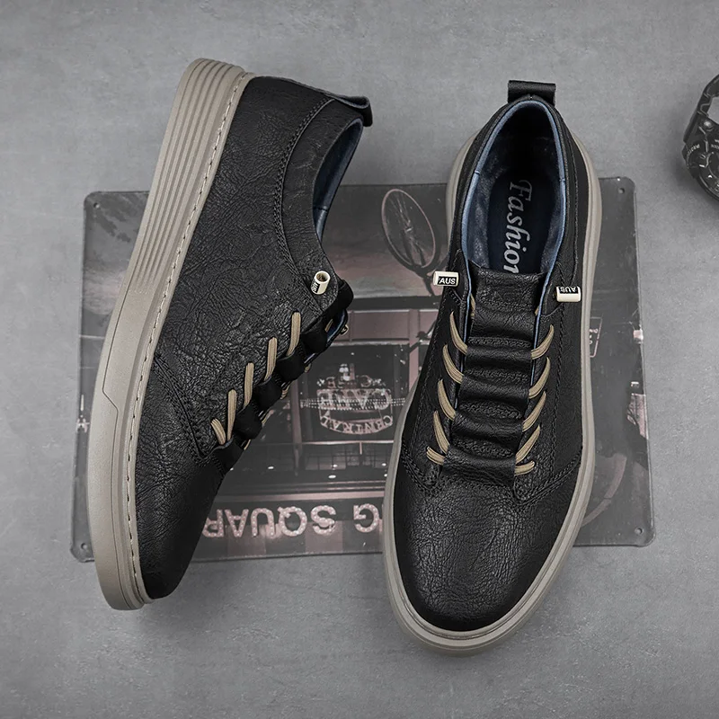 Brand Designer Men's Genuine Leather Casual Shoes Big Size: 36-47 Black Outdoor Oxford Shoes High-quality Business Sports Shoes