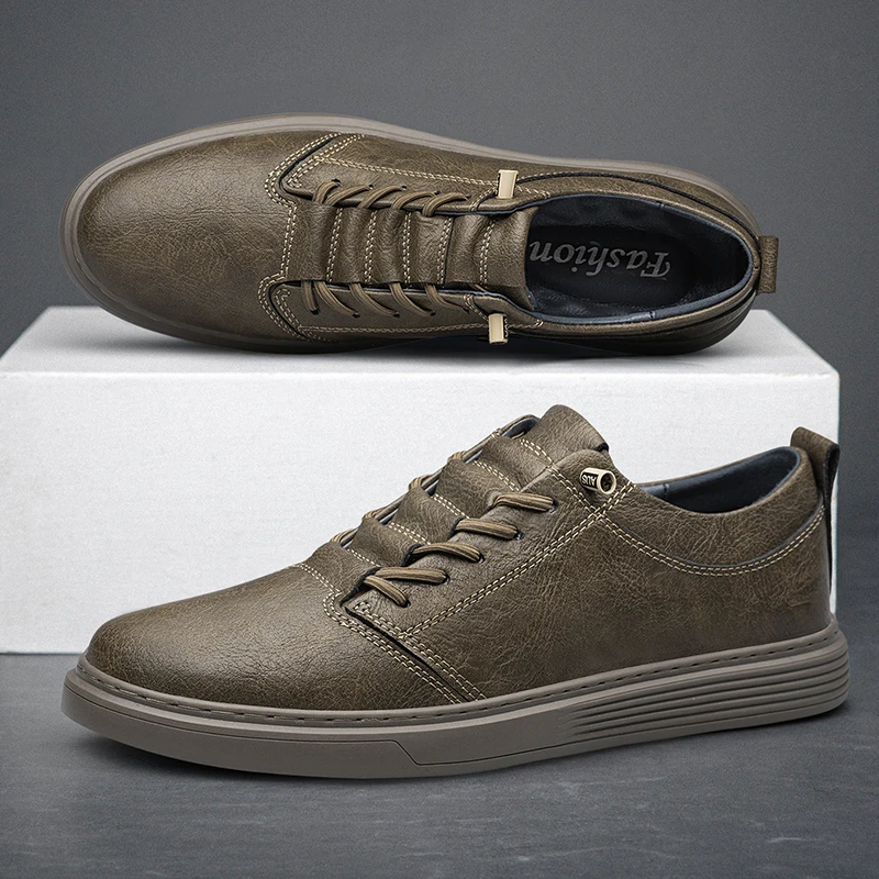 Brand Designer Men's Genuine Leather Casual Shoes Big Size: 36-47 Black Outdoor Oxford Shoes High-quality Business Sports Shoes
