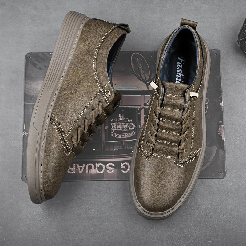 Brand Designer Men's Genuine Leather Casual Shoes Big Size: 36-47 Black Outdoor Oxford Shoes High-quality Business Sports Shoes