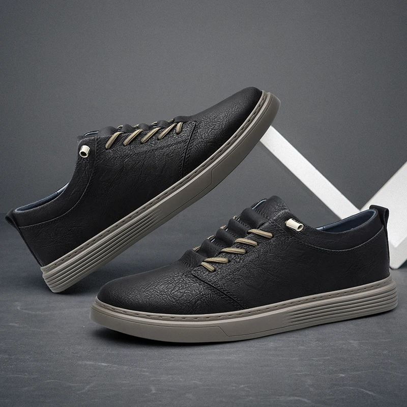 Brand Designer Men's Genuine Leather Casual Shoes Big Size: 36-47 Black Outdoor Oxford Shoes High-quality Business Sports Shoes