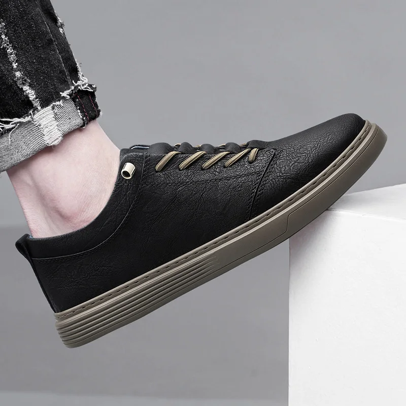 Brand Designer Men's Genuine Leather Casual Shoes Big Size: 36-47 Black Outdoor Oxford Shoes High-quality Business Sports Shoes