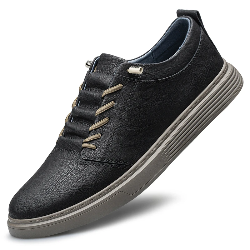 Brand Designer Men's Genuine Leather Casual Shoes Big Size: 36-47 Black Outdoor Oxford Shoes High-quality Business Sports Shoes