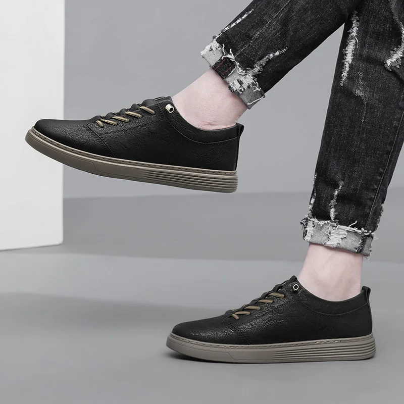 Brand Designer Men's Genuine Leather Casual Shoes Big Size: 36-47 Black Outdoor Oxford Shoes High-quality Business Sports Shoes