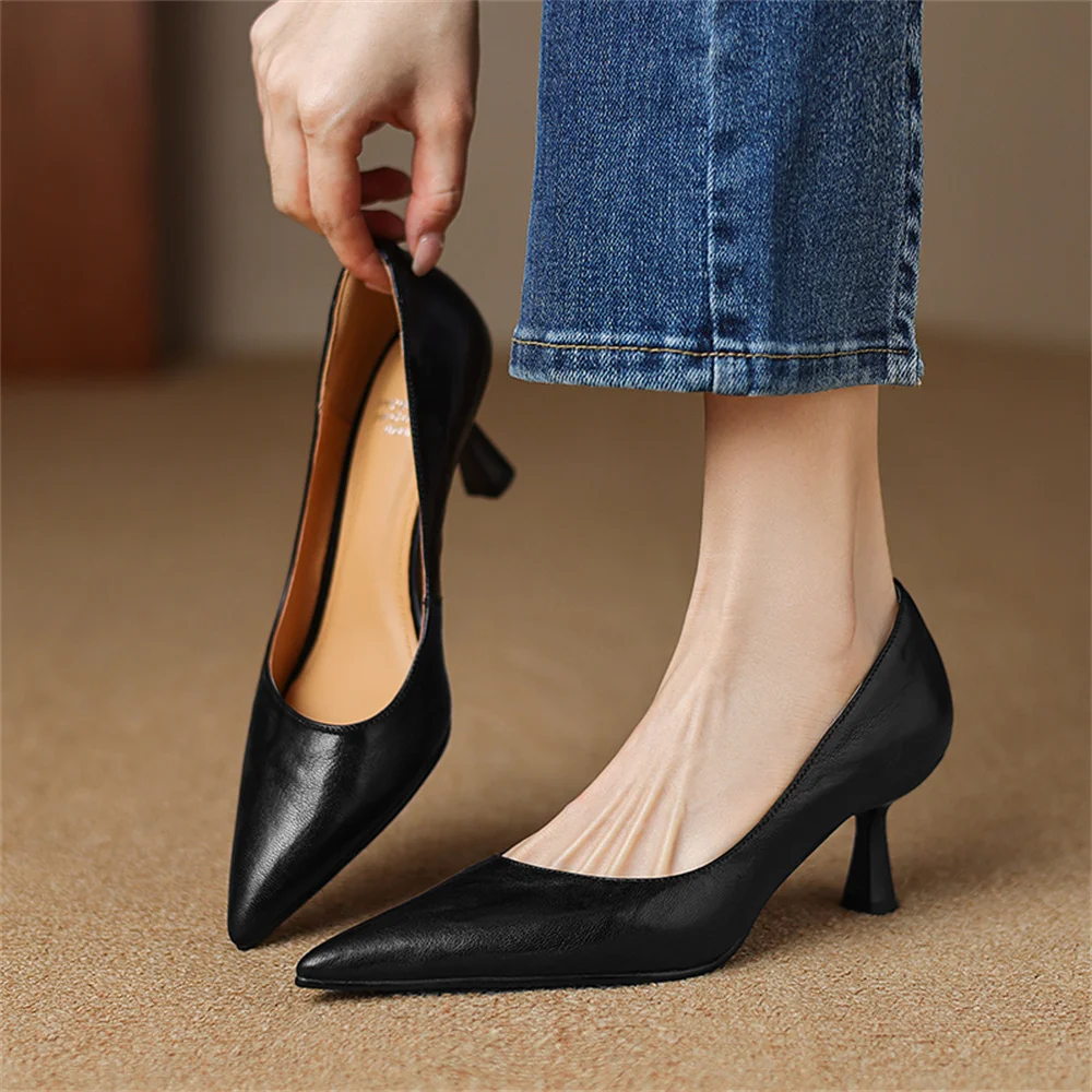 FEDONAS Women Basic Pumps High Heels Nude Pumps Wedding Bridal Stiletto Sexy Pointed Toe Lady Office Party Shoes Woman