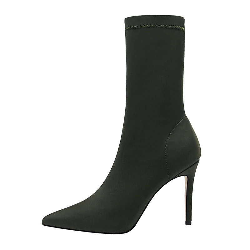 BIGTREE Shoes Women Boots Fashion Ankle Boots Pointed Toe Stretch Boots Autumn Stiletto Socks Boots High Heels Ladies Shoes 2026