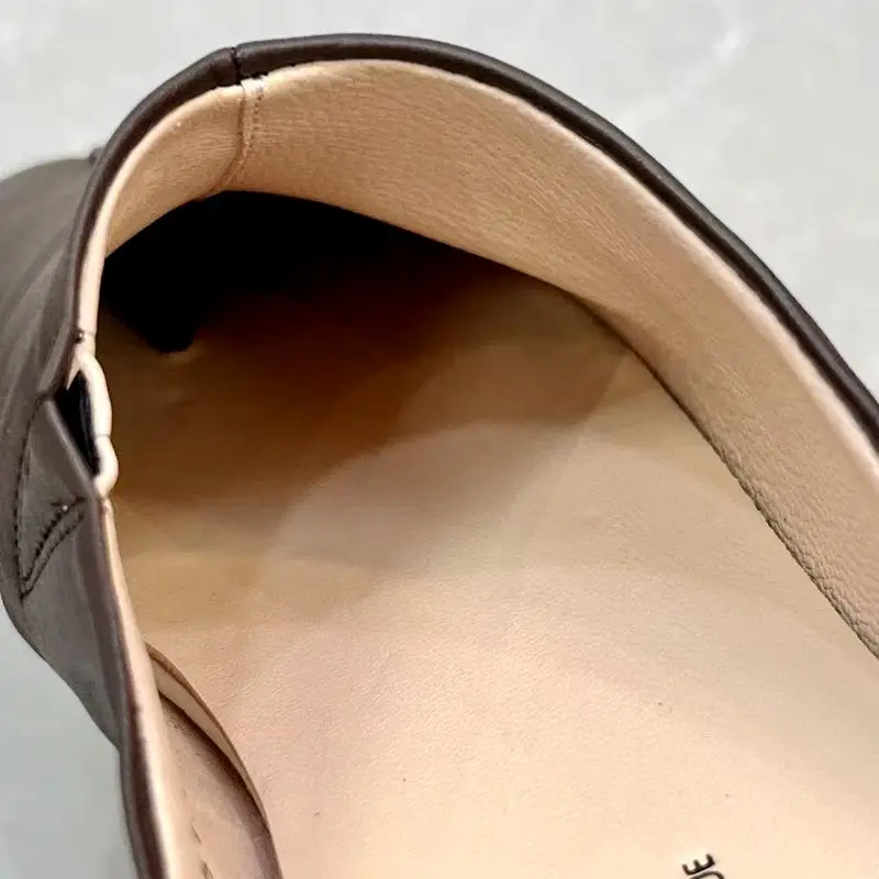 Careaymade-Handmade Genuine Leather Big Size Women's Slippers, Cowhide High-End Sense Niche Split Toe Flat Men's Slippers 35-45