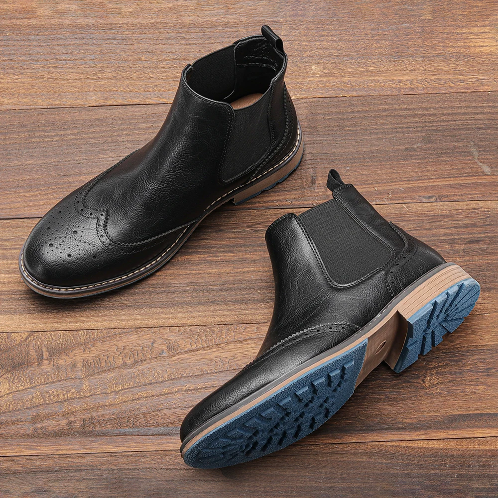Men Boots Fashion Retro 2026 Casual Brand Comfortable Leather Boots