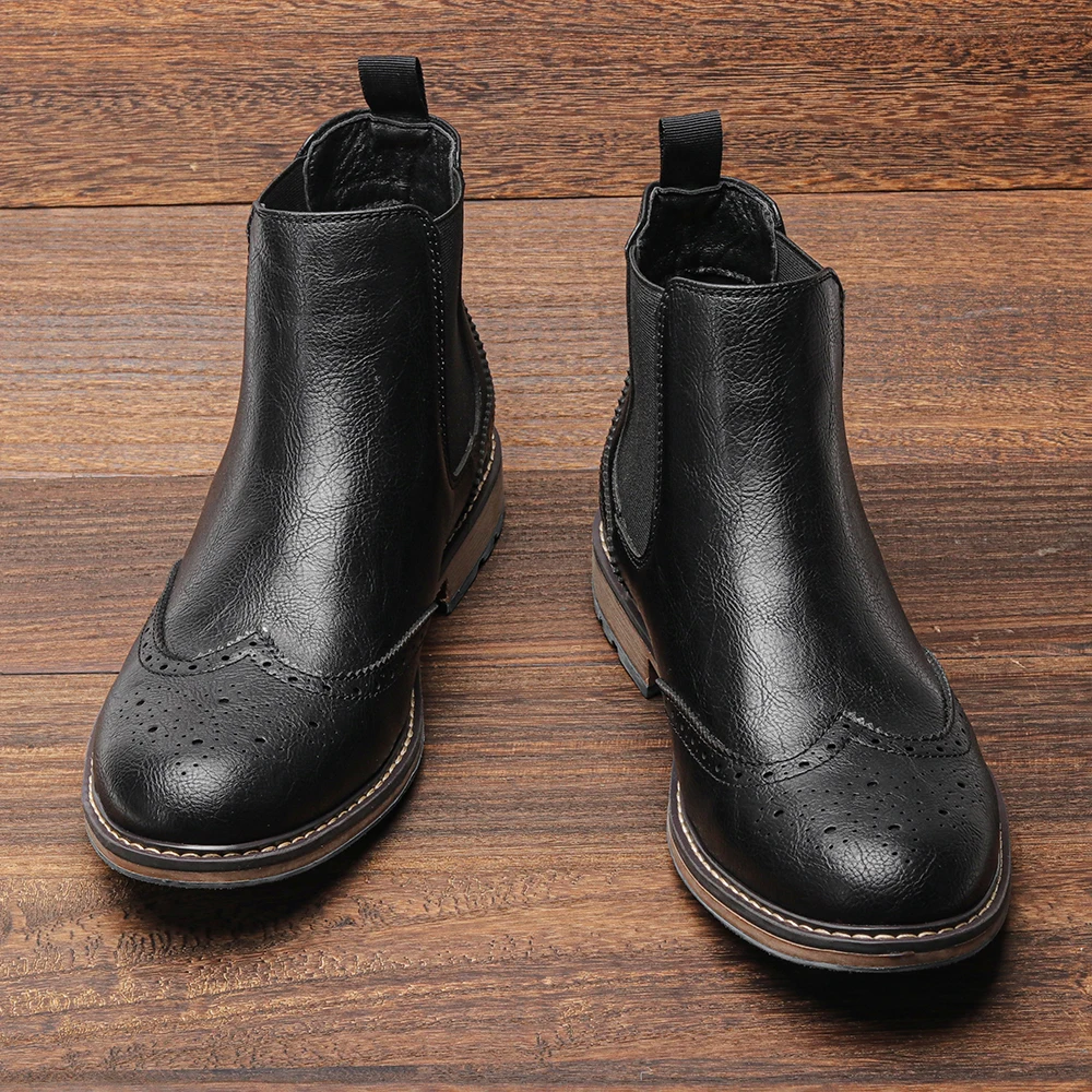 Men Boots Fashion Retro 2026 Casual Brand Comfortable Leather Boots