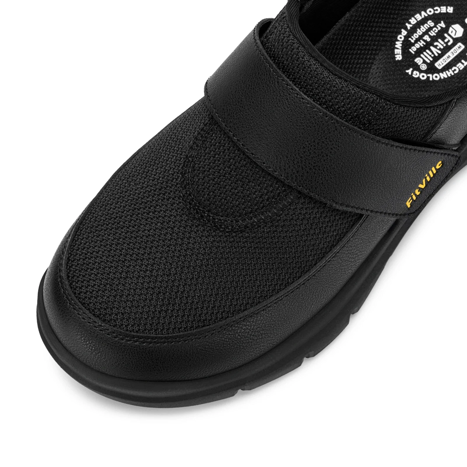 FitVille Wide Slippers For Men Slip-On Mules Clogs For Swollen Feet Adjustable Strap Indoors Lightweight Walking Shoes