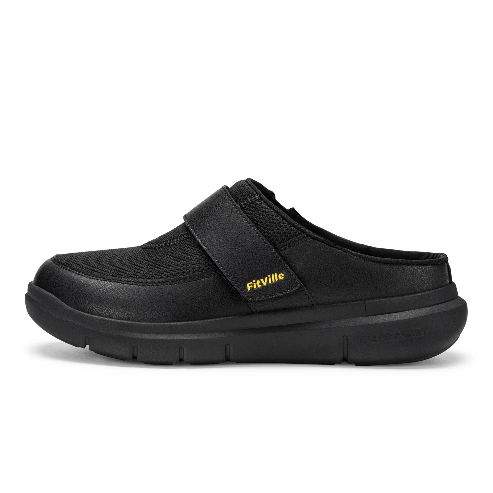 FitVille Wide Slippers For Men Slip-On Mules Clogs For Swollen Feet Adjustable Strap Indoors Lightweight Walking Shoes