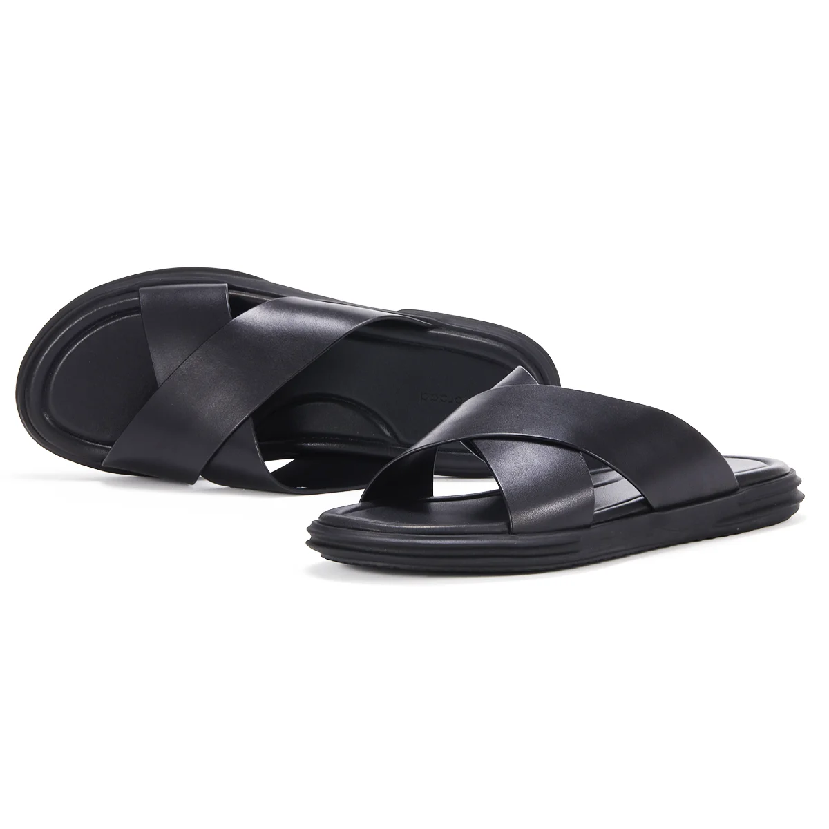 Leather Non-slip Elegant Slippers Top Grade Cowhide Vamp Soft Shoes Mens Daily Wear Comfortable Sandals