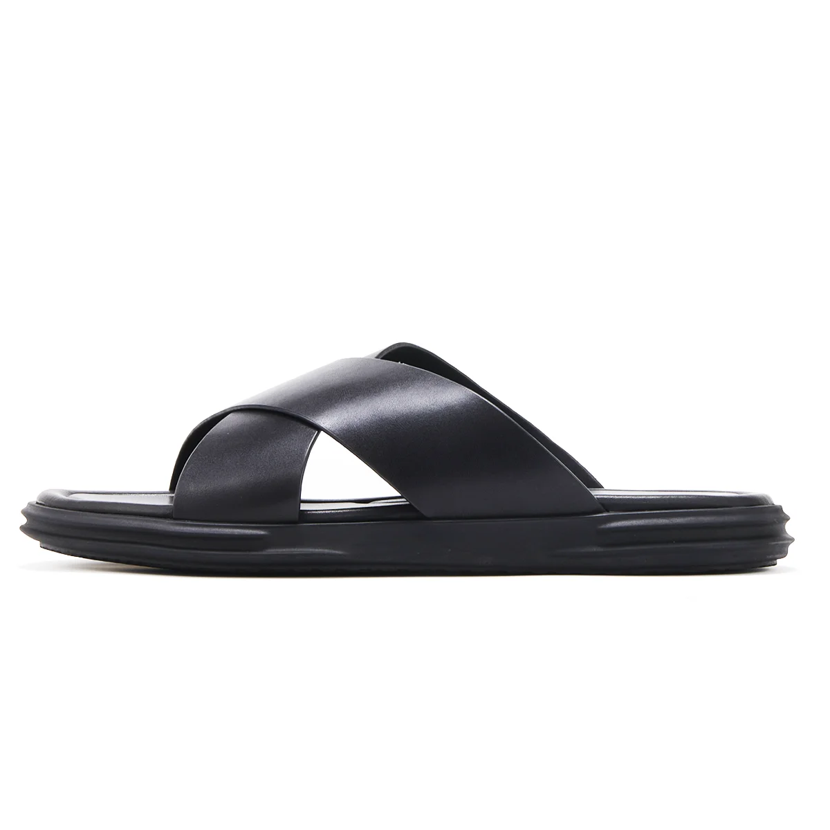Leather Non-slip Elegant Slippers Top Grade Cowhide Vamp Soft Shoes Mens Daily Wear Comfortable Sandals