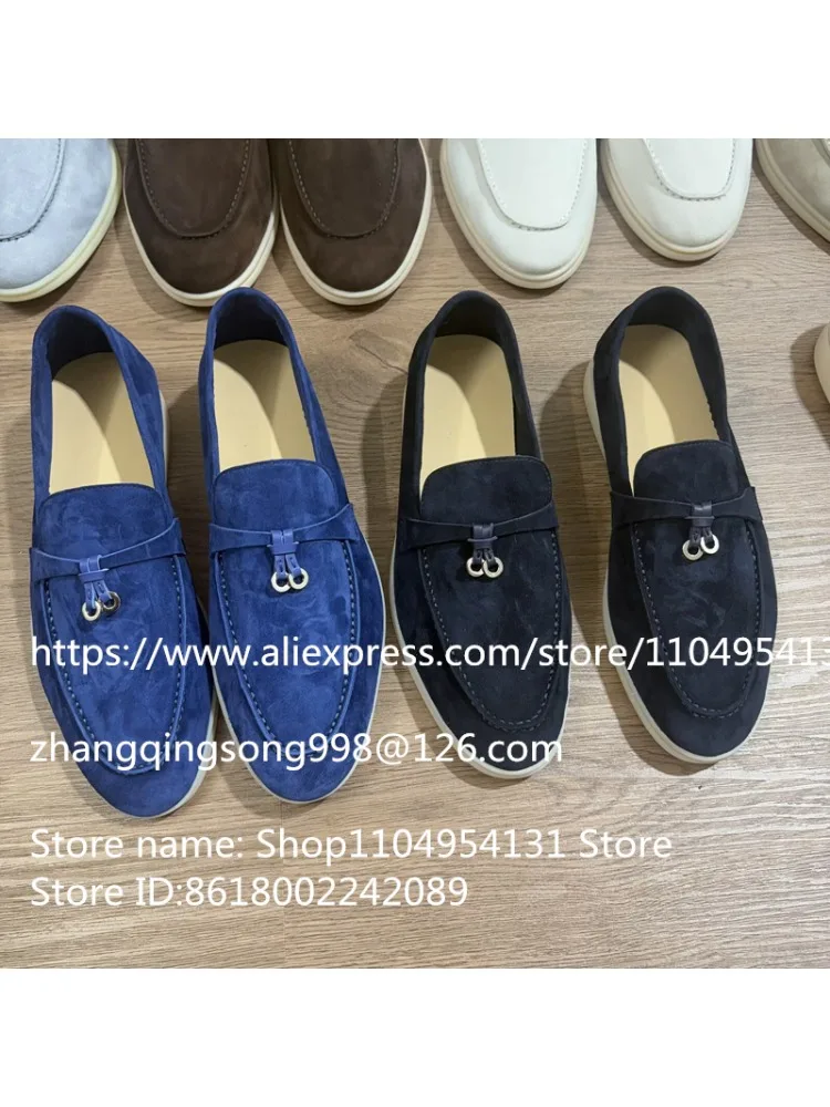 men All genuine leather Walking men's tassel loafers shoes summer Sheepskin Suede Colorful Loafers Casual
