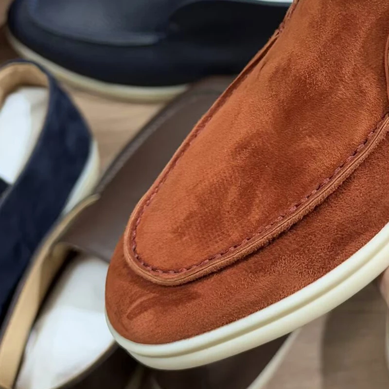 men All genuine leather Walking men's tassel loafers shoes summer Sheepskin Suede Colorful Loafers Casual