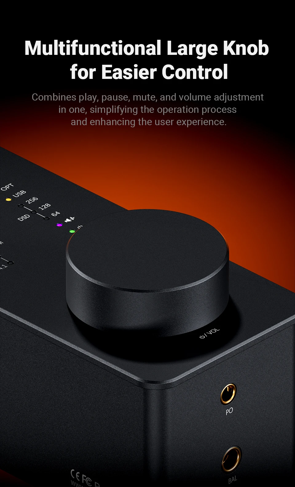 Fosi Audio SK02 DAC Headphone Amplifier Preamp Support DSD 256 PCM For 3.5MM & 4.4MM Balanced Headphone