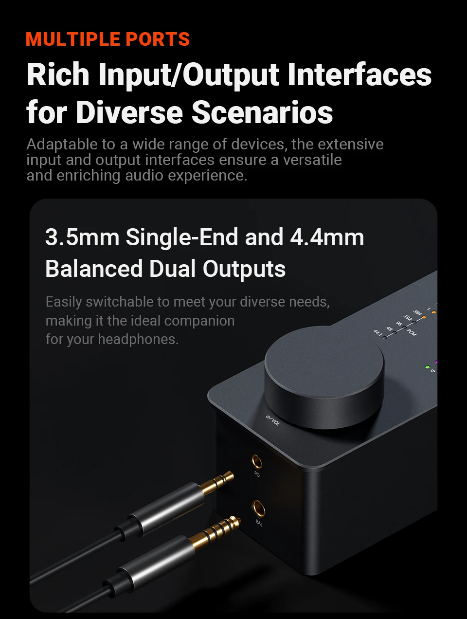 Fosi Audio SK02 DAC Headphone Amplifier Preamp Support DSD 256 PCM For 3.5MM & 4.4MM Balanced Headphone