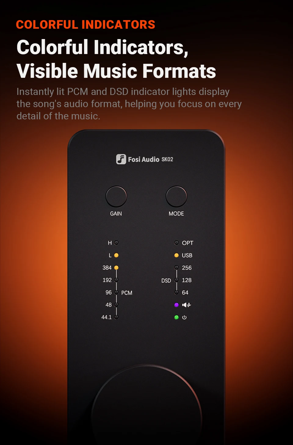 Fosi Audio SK02 DAC Headphone Amplifier Preamp Support DSD 256 PCM For 3.5MM & 4.4MM Balanced Headphone