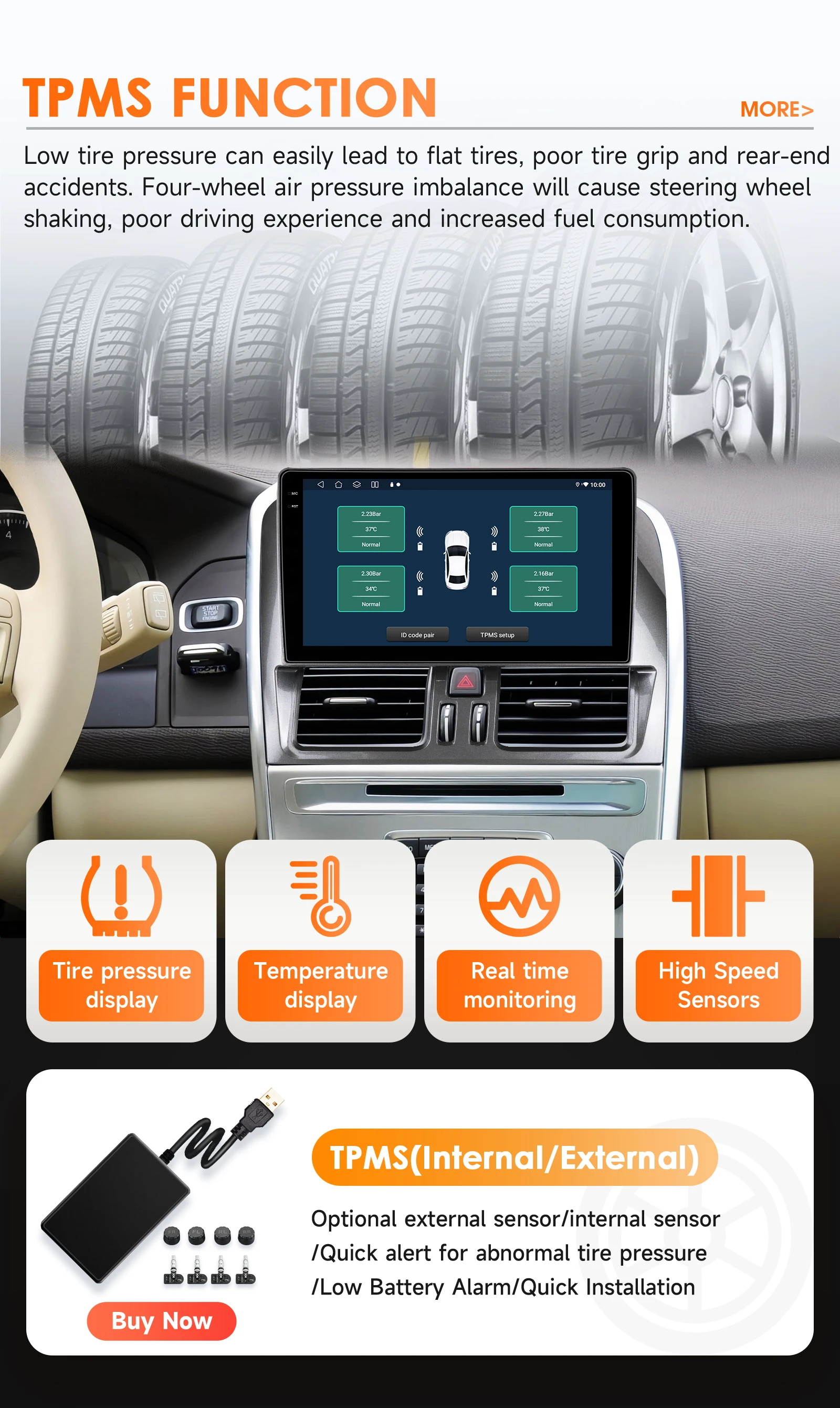 9" Hizpo 2Din CarPlay Android Auto Car Radio for Volvo XC60 2008 - 2013 BT 4G RDS DSP GPS SWC Snapdragon 6115 360°CAM