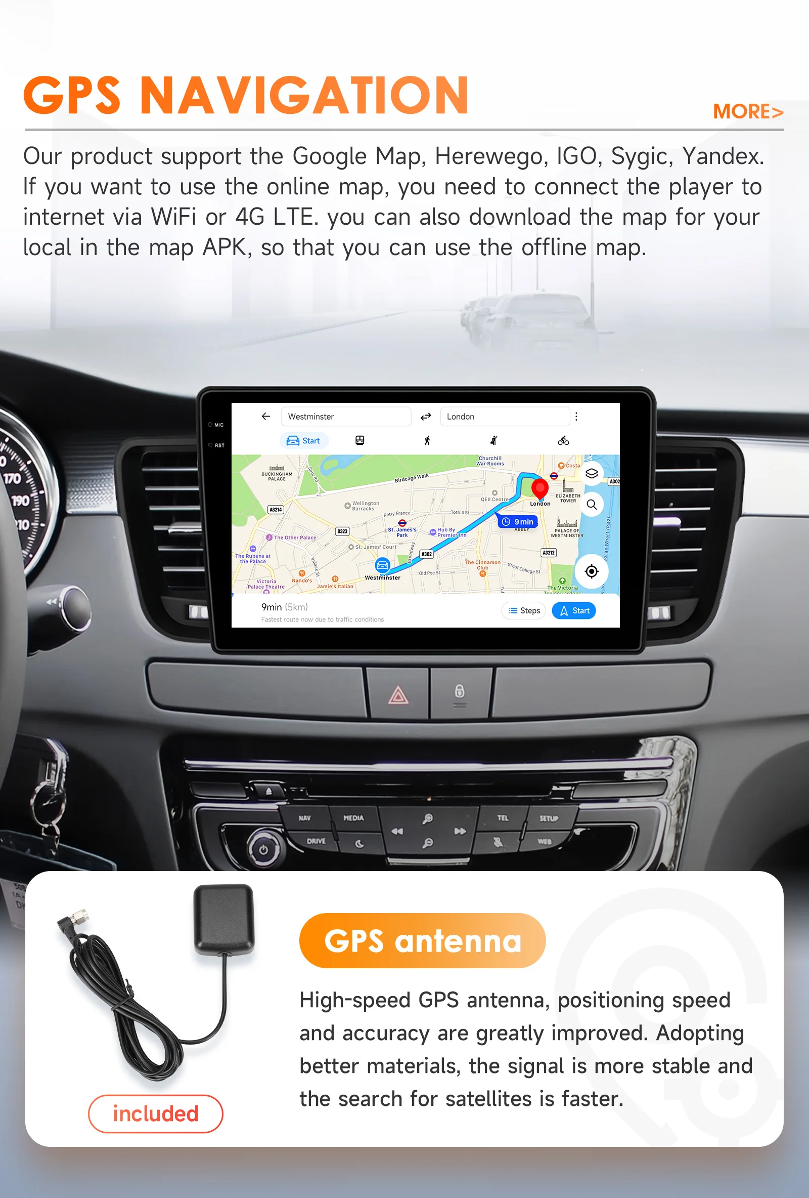 Hizpo 2Din 9inch Android Car Radio for Peugeot 508 508SW 2011 - 2018 CarPlay Android Auto RDS DSP GPS Navigation Snapdragon 6115