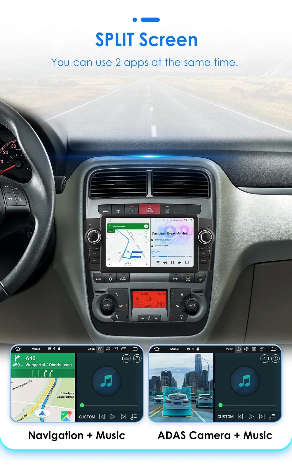 Hizpo 2Din 7Inch CarPlay Android Auto Car Radio for Fiat Grande Punto Linea 2007 - 2012 UI7862 Multimedia RDS DSP GPS 4G BT SWC